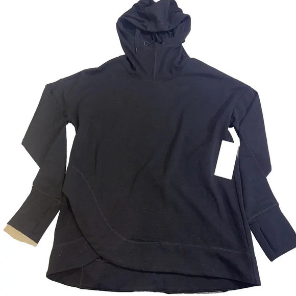 Yogalicious Black Pullover Active Wear Gaiter Long Sleeve Athleisure Lounge Top - Picture 2 of 11